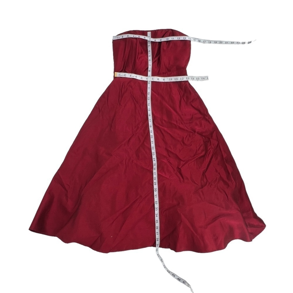 Be Smart Red Strapless Tulle Lined Swing Dress Size 5/6 Women’s - Picture 4 of 6